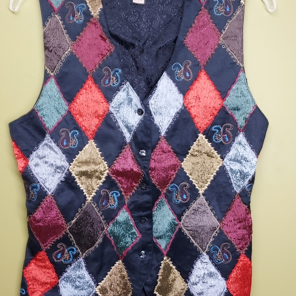 Karavan Small Paisley Embroidered Patchwork Vest
